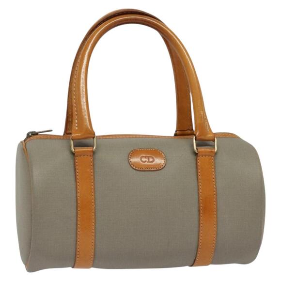 DIOR Hand Bag Leather Pvc Gray Gold - Picture 1 of 12